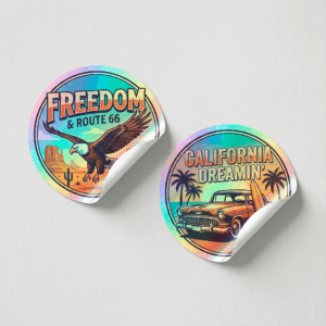 Custom Holographic Stickers – Premium Iridescent Vinyl (Waterproof)